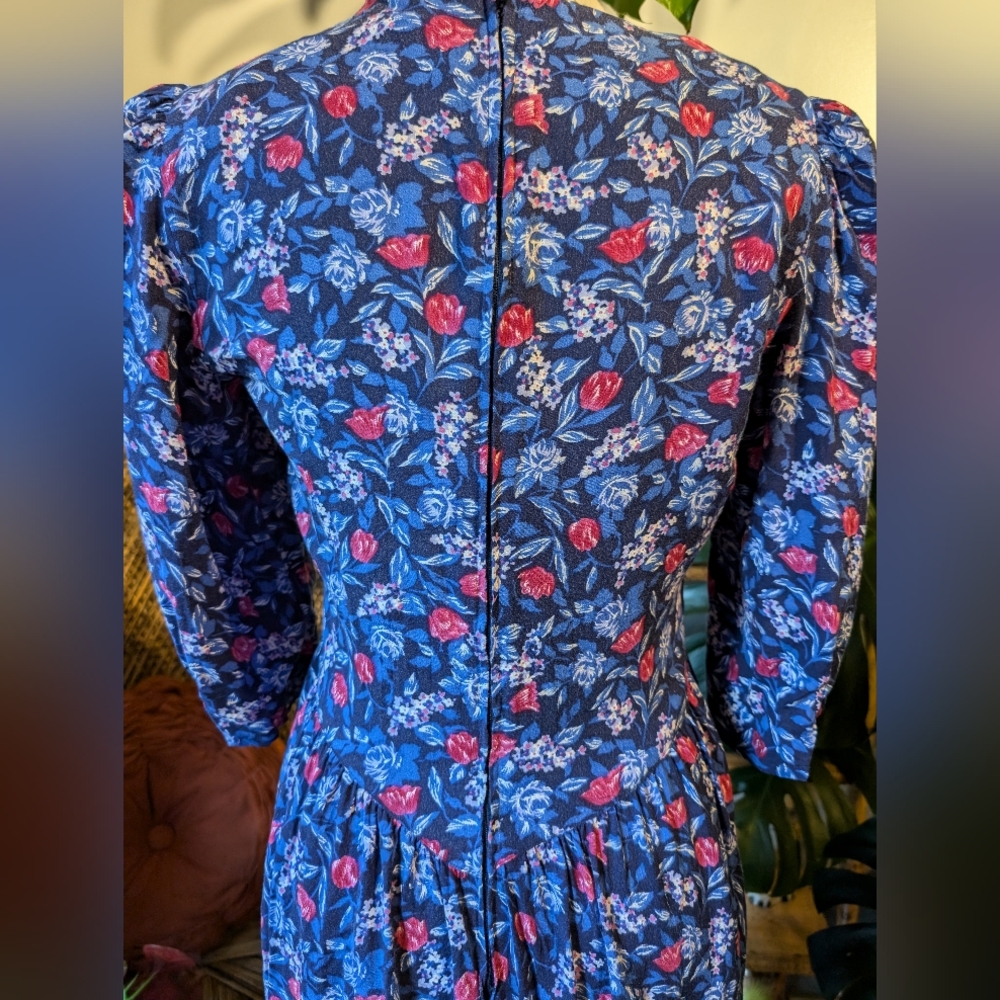 Vintage Karin Stevens Petites Floral Cottagecore Prairie Dress Size 6 - Picture 7 of 9